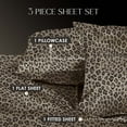 thumbnail image 2 of Seduction Satin Solid and Patterned Sheet Set Collection, Leopard, Twin, 2 of 8