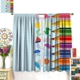 thumbnail image 3 of Children Pencil Curtains Cute Crayon Colourful Design Kids Boys Girls Curtain with Rod Pocket for Nursery Bedroom Home Drapes Window Treatments Set 2 Panels,42x54 Inches, 3 of 8
