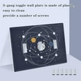thumbnail image 3 of Yayeee Toggle Light Switch Wall Plate 3-Gang 6.37"x4.48" Decorative Outlet Cover, White Cat Planet, 3 of 7