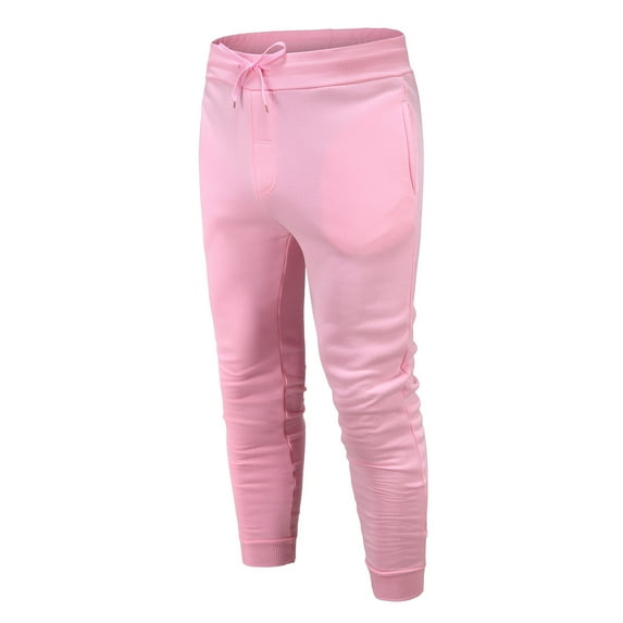 Eashery Men Pants Slim Fit Slim-Fit Comfort Stretch Chino Pant Elastic Bottom Sweatpants Linen Pants Men (Pink,XXL)