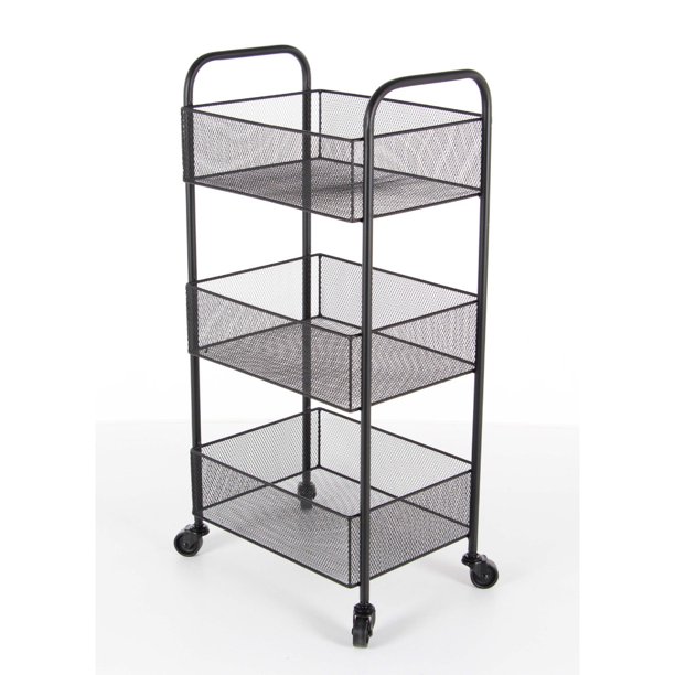 Rolling Basket Cart In Black