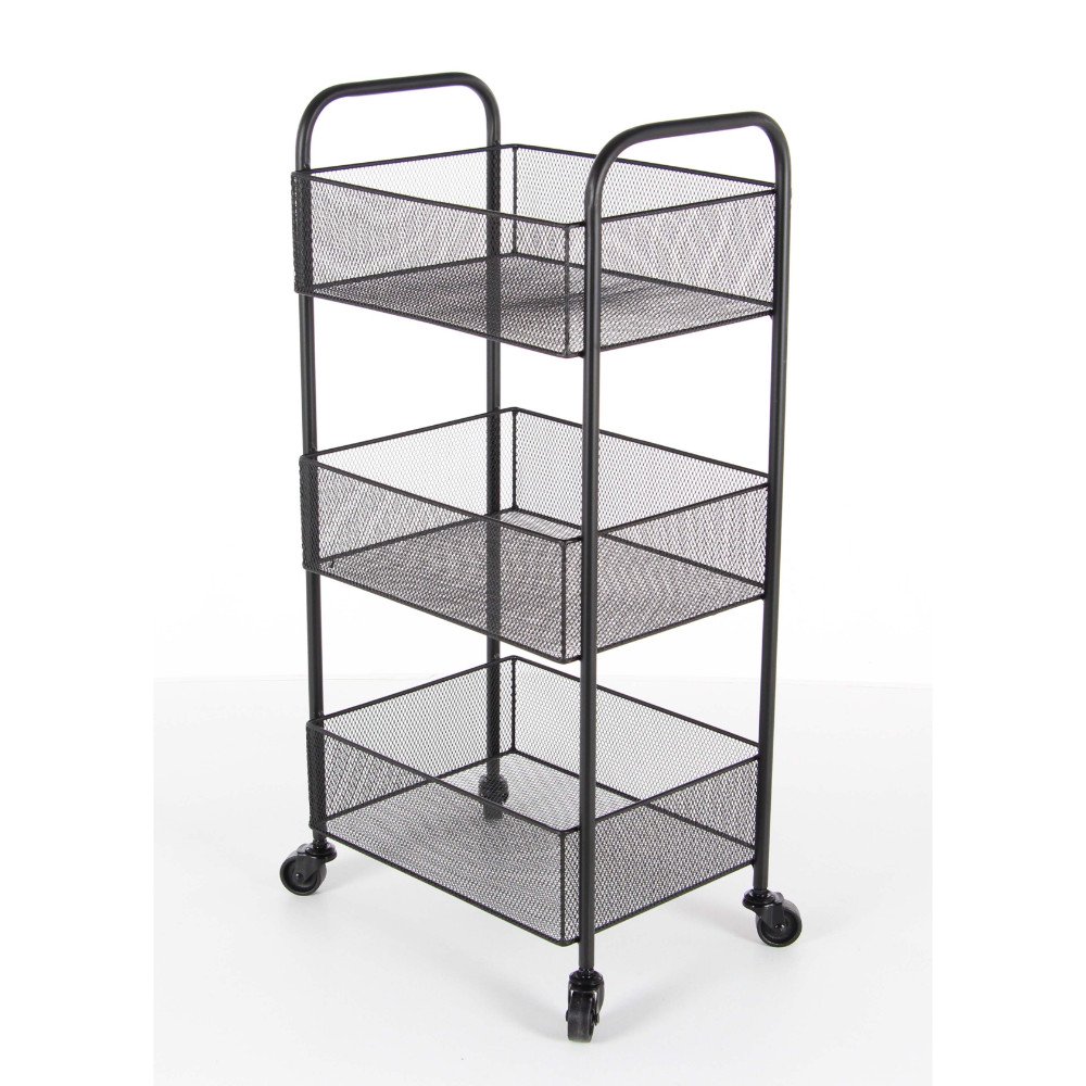 Rolling Basket Cart In Black