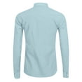 thumbnail image 3 of Faithtur Men Slim Fit Shirts Solid Color Hidden Zipper Button-Down Long Sleeve Tops Turn-Down Collar Spring Fall Casual Clothes, 3 of 4