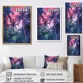 thumbnail image 4 of Designart "Shadowy Vintage Pink Palm Trees IV" Palms & Palm Trees Floater Framed Canvas Prints, 4 of 5