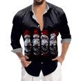 thumbnail image 1 of Playeras Deportivas Para Hombre, Camiseta De Manga Corta Con Solapa Y Estampado Digital 3D De Papá Noel Navideño, 1 of 7