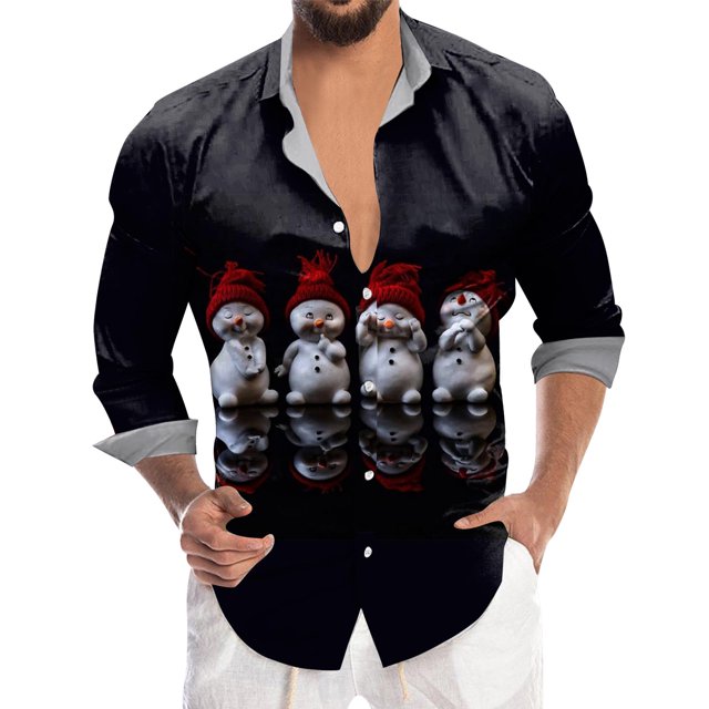 Playeras Deportivas Para Hombre, Camiseta De Manga Corta Con Solapa Y Estampado Digital 3D De Papá Noel Navideño