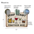 thumbnail image 3 of Vintage-Style "Group Therapy" Sign - Humorous 8" x 12" Wall Decor with Beverage Illustrations and Rustic Look, 3 of 4