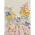 thumbnail image 4 of Toddler Girls Dress Butterfly Print Fly Sleeve Frills Casual Dress Kids Fashion Summer Dress, 4 of 5