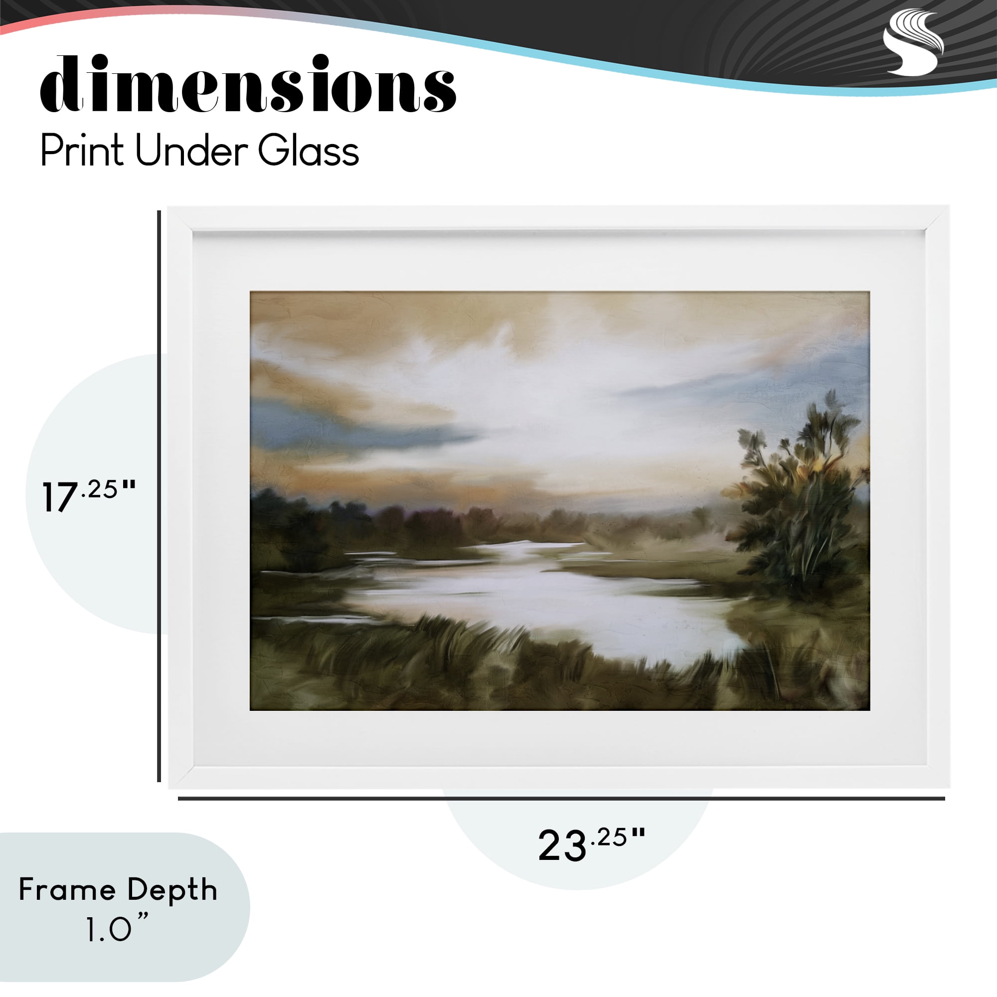Stupell Industries Sunset Pond Countryside White Framed Print Under Glass, design by Kim Allen