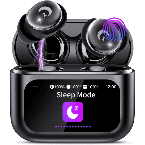 Sleep Earbuds Bluetooth 5.4 in Ear Smart Touch Screen Headphones, 48H Noise Cancelling Ear Buds with 5 EQ Modes, Mini Wireless Headphones Small Design for Side Sleepers, Clear Calls Earphones, IPX7