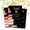 thumbnail image 2 of Darling Souvenir Black Birthday Invitation Card Printable Elegant Fill or Write In Blank Party Invites 28 Pcs 5 x 7 Inches, 2 of 5