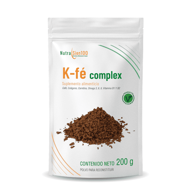Café Keto Coffee Pre-entreno. Con Carnitina Colágeno BHB Omegas. Sin Azúcar. Sin Gluten. Sin lácteo. 200g - 20 Porciones. Nutrasien100 1 bolsa con 200 g con cuchara medidora