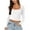 White, variant on hotojiny Cropped Going out Tops for Women Spring Summer Trendy Knit Ribbed Shirt Casual Long Sleeve Square Neck T Shirts