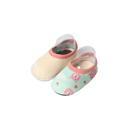 

Bellella Infant Baby Sock Slipper Cartoon Floor Slippers Prewalkers Crib Shoes Comfort Soft Shoe Home Daily Socks Lined Light Green Bears 8C