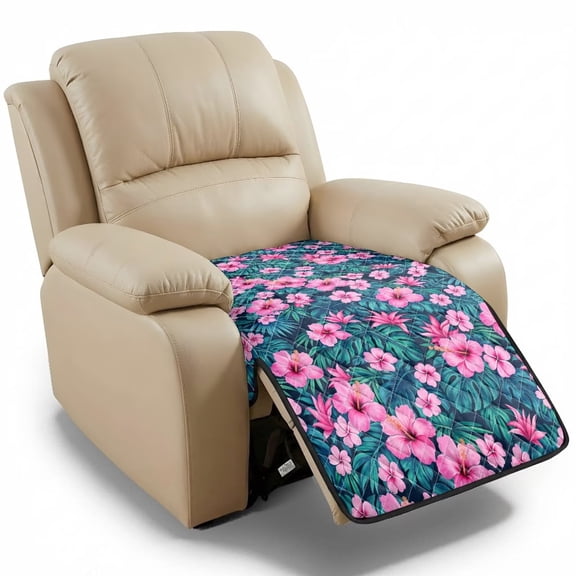 FOR U DESIGNS Hawaii Hibiscus Monstera Print Recliner Chair Covers Waterproof Reclining Seat Cover Non-Slip Recliner Chair Covers Furniture Protector Armless Sofa Slipcover for Pets, Dogs