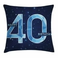 thumbnail image 1 of 40th Birthday Decorations Throw Pillow Cushion Cover, Abstract Modern Design Geometrical Number Forty Emblem, Decorative Square Accent Pillow Case, 18 X 18 Inches, Dark Blue Light Blue, by Ambesonne, 1 of 2