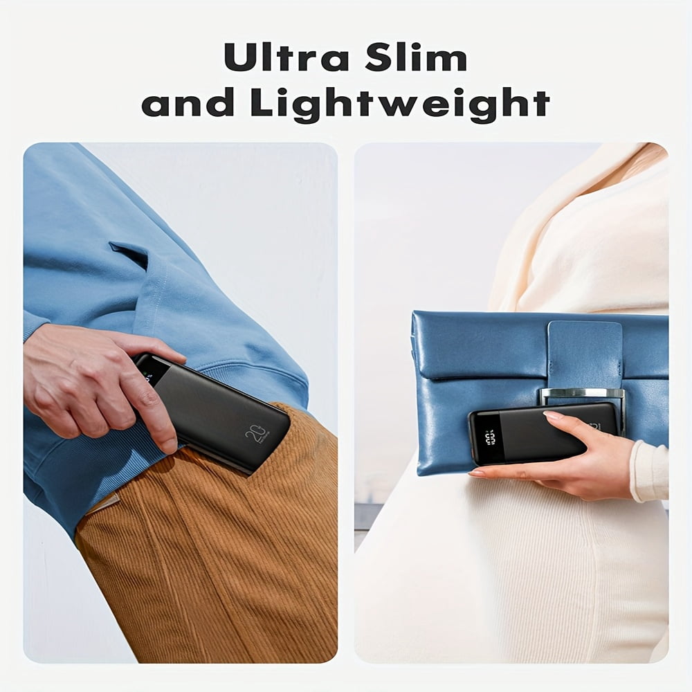 [Fast Charging | Portable] 20000mAh 20W Fast Charging Power Bank | Portable Charger with Built-in Cables | USB C Battery Pack for All Phones, Tablets