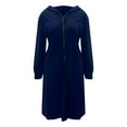 thumbnail image 4 of DHFJKG Womens Long Cardigan Casual Hooded Long Sleeve Fitness Lightweight Zipper Jacket Knee-Length Solid Color Cozy Outerwear, 4 of 5