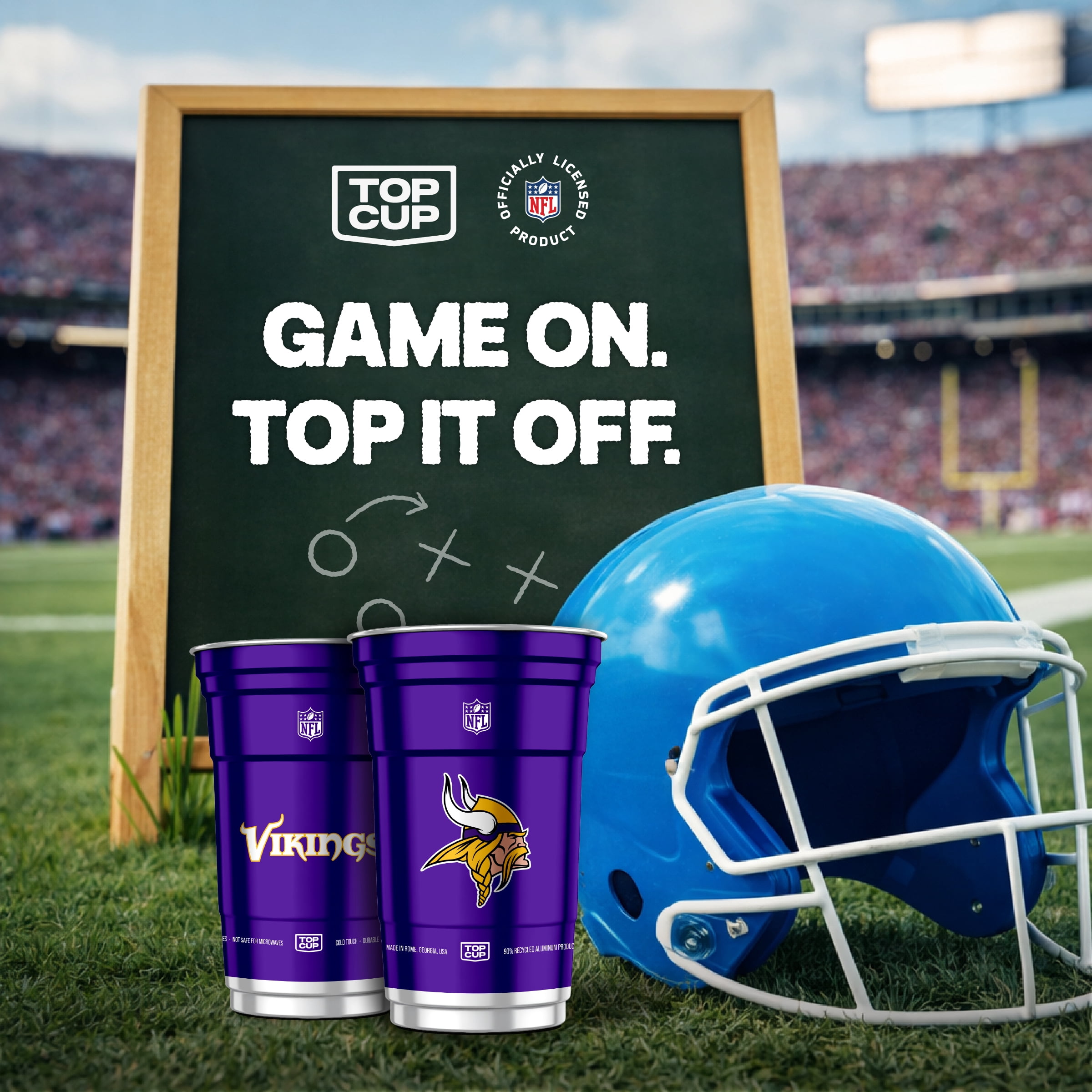 Top Cup NFL Minnesota Vikings Aluminum Party Cups, 20oz, 10 count
