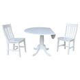 thumbnail image 3 of 42 In Round Top Pedestal Drop Leaf Table with 2 Chairs, 3 of 11
