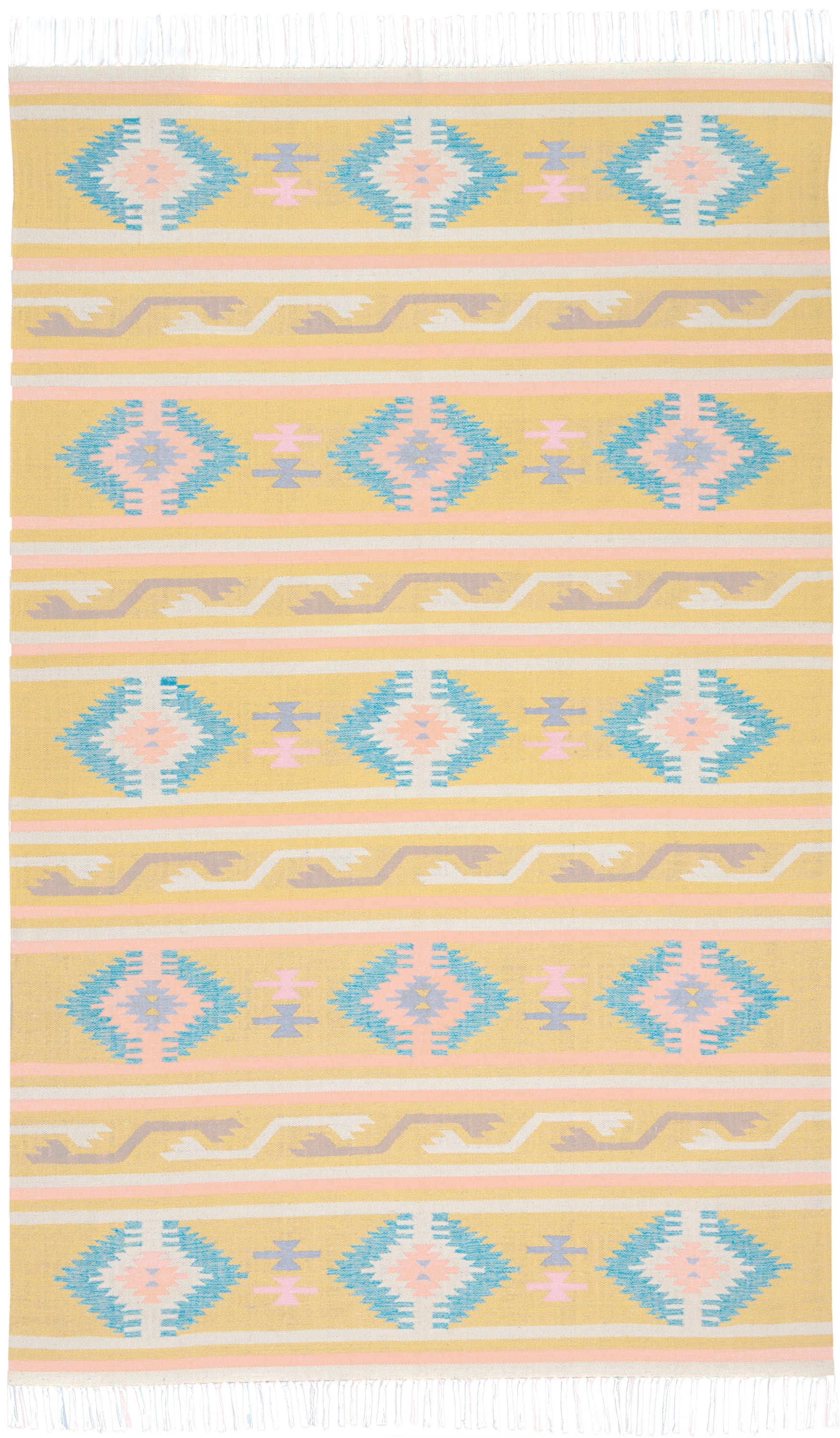 Nourison Baja Tribal Yellow 6'6" x 9'6" Area Rug, (7x10)