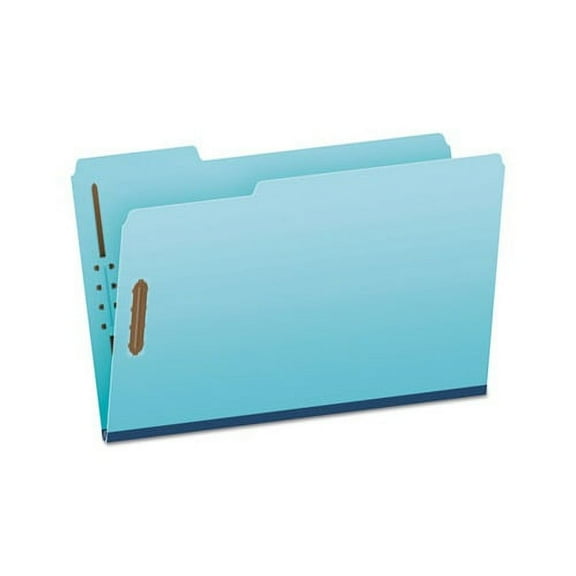 Heavy-Duty Pressboard Folders with Embossed Fasteners Legal Size, Blue, 25/Box
