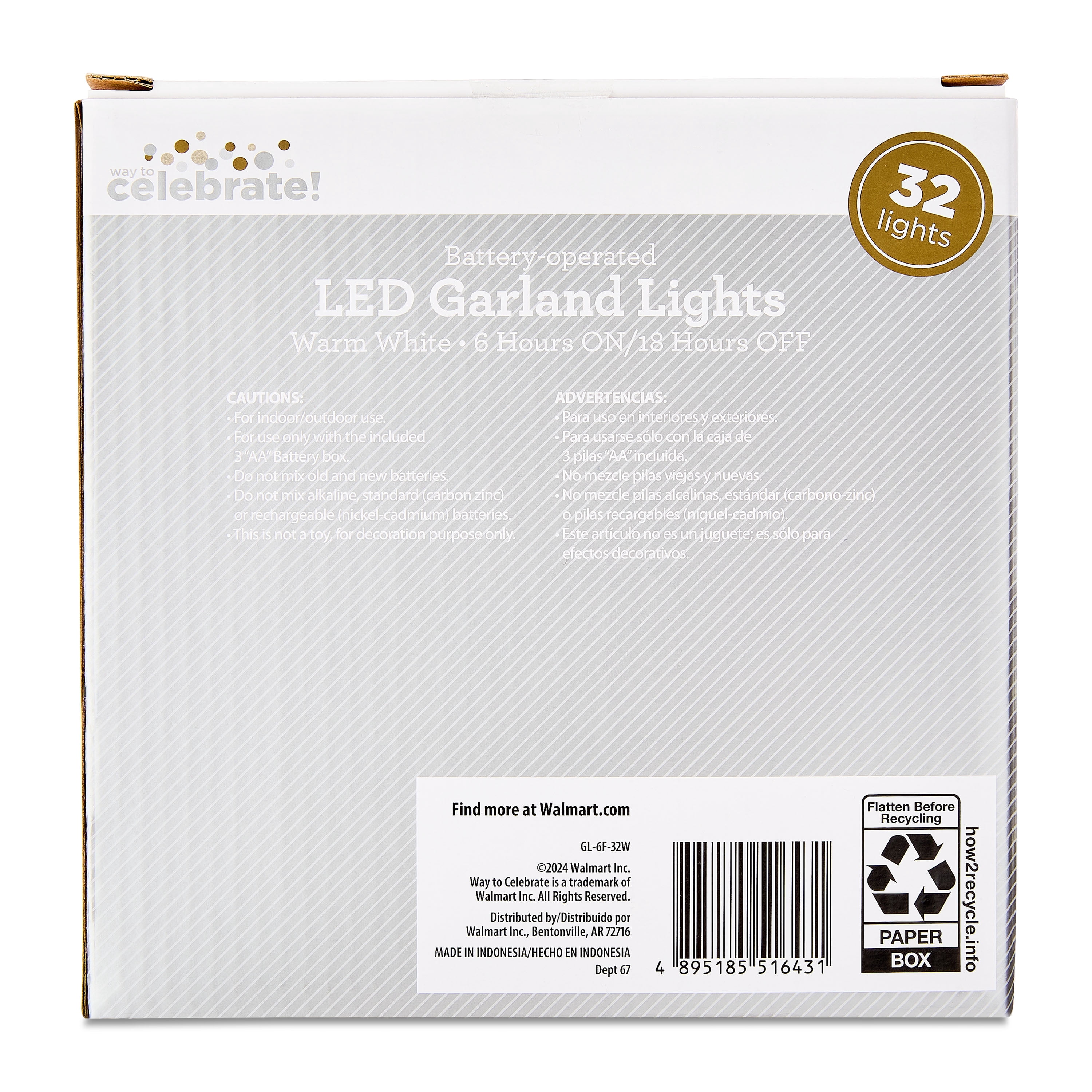 Warm White Branch Battery-Operated LED Garland Lights, 6', by Way To Celebrate