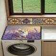 thumbnail image 4 of ZIATUBLES Corgi Lavender Washing Machine Dustproof Top Cover Water Resisitant Washer Dryer Top Protector Mat Versatile Home Laundry Room Kitchen Decor Accessories, 24 x 19.7 Inch, 4 of 7