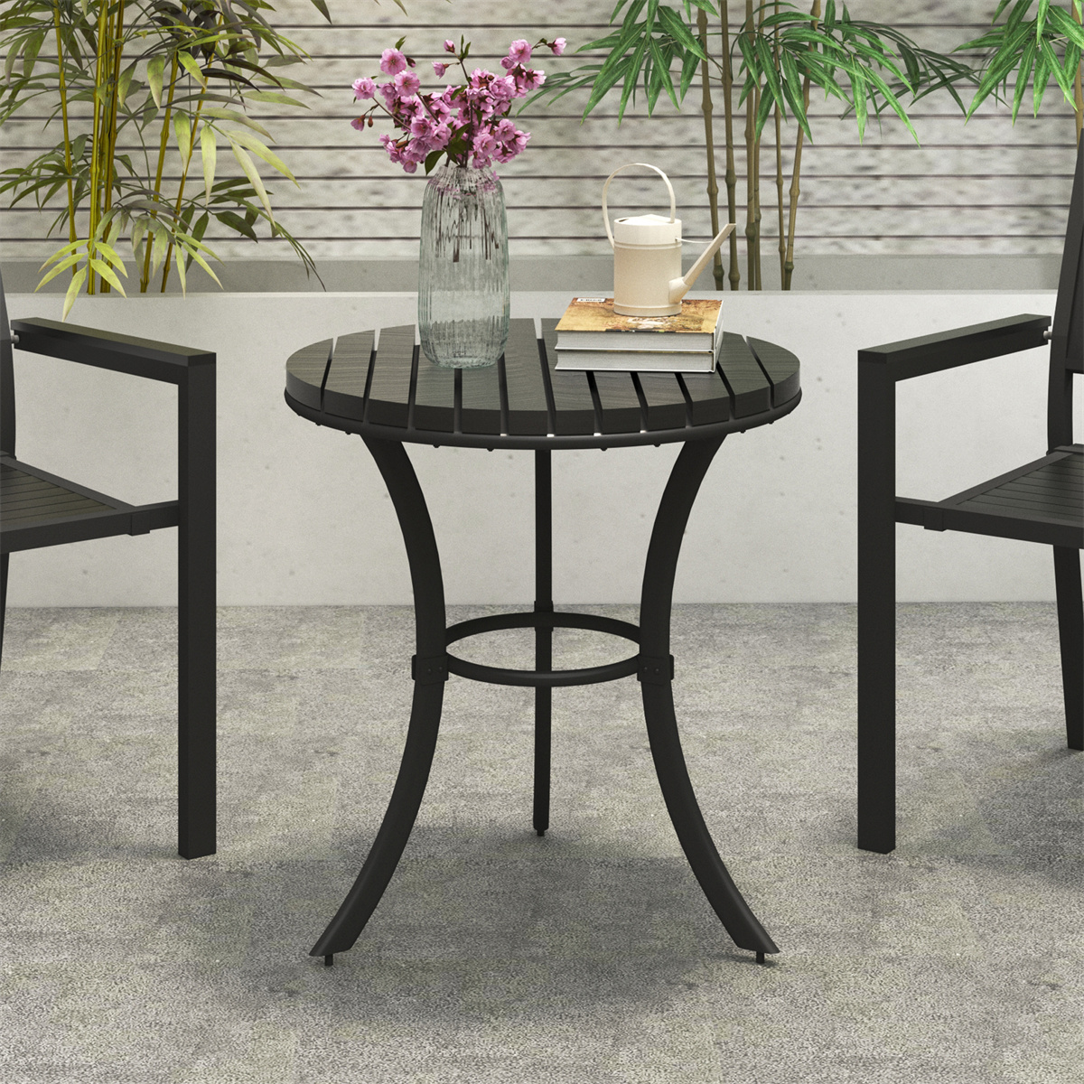 Dining Table for 2 Person, 23.6“ Round Indoor Outdoor Dining Table with