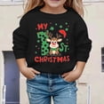 thumbnail image 2 of gcong Christmas Sweatshirt for Kids Girls Long Sleeve Crewneck Pullover Santa Claus Reindeer Print Sweat Shirt Toddler Winter Shirt Fall Tops, 2 of 5