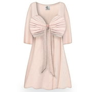 Small Petite Women Tunic Casual Rosé Sparkling Elegant Draw-Tie V-Neck Loose Babydoll Shirt Blouse