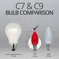 thumbnail image 2 of OptiCore C7 Shatterproof Red LED Christmas Lights Replacement Bulbs, Pack of 25, 0.84W, E12 Candelabra Base, 2 of 5