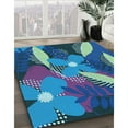 thumbnail image 2 of Ahgly Company Indoor Square Patterned Blue Whale Blue Area Rugs, 6' Square, 2 of 6