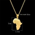 thumbnail image 4 of Ashion African Africa Map Pendant Necklaces Female 14K Yellow Gold Necklace for Women Men Ethiopian Jewelry Gift, 4 of 8