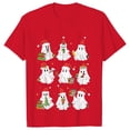 thumbnail image 5 of Camisetas de libro de fantasma de Navidad para mujer, ropa de libro de lectura de fantasma, camisetas de Navidad de manga corta, camisetas casuales de moda, Tops, 5 of 5