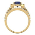 thumbnail image 4 of Clara Pucci 18K Yellow Gold Round Cut 1Ct Simulated Blue Sapphire Engagement Ring + Matching Band - Luxury Box Included, 4 of 7