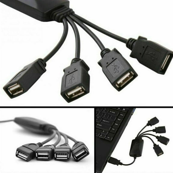 4 Port USB 2.0 High Speed Hub Octopus Splitter 480 Mbps for PC Laptop Notebook