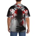 thumbnail image 3 of Fuzoiu Shadows Behind Print Men's Casual Short,Men's Short Sleeve Shirt,Mens Casual Button Down Shirts,Cuban Collar Summer Shirt for Beach, Vacation, and Outdoor Activities-X-Large, 3 of 5