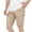 ☪375-Khaki, variant on Men's PU Leather Shorts Elastic Waist Shorts Rave Hot Short Pants with Pockets Casual Streetwear Clubwear