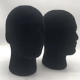 thumbnail image 4 of Ettsollp Black Foam Wig Head Tall Male Mannequin Hairpieces Display Holder Hats Sunglasses Headphone Headwear Stand Cosmetics Model Head Prop, 4 of 8