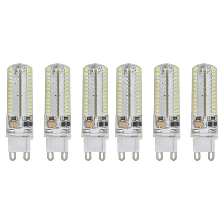 

WonderfulMart 6Pcs G9 Silicone Bulbs 5W 104LED Light Bulb IP45 Waterproof for Home Chandelier Wall Lamp 220VWarm Light