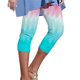 thumbnail image 1 of Gibobby Running Pantalones Deportivos Yoga Leggings moda 3/4 para mujer Leggings estampados cintura alta para mujer Medias atléticas Pantalones cortos entrenamiento yoga（Aqua， L), 1 of 5