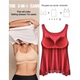 thumbnail image 3 of ANYFIT WEAR Plus Size Camisole with Built in Bra Padded Tank Tops for Women Flowy Sleeveless Summer Tops with Lace Hem Wine,4XL, 3 of 7