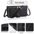 thumbnail image 5 of Furiet Argyle Wallet Case for Google Pixel 9/9 Pro 5G with Wrist/Shoulder Strap Card Slots Zipper Purse Luxury PU Leather Card Holder Stand Checkered Cell Phone Cover for Pixel9 9Pro Nine Black, 5 of 7