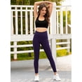 thumbnail image 2 of Feinuhan Women's High Waisted Yoga Pants Tummy Control Booty Leggings Workout Running Butt Lift Tights, Purple, Small, 2 of 4