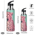 thumbnail image 2 of Yayeee 20oz Insulated Water Bottle Double Wall Stainless Steel with Flip Straw Lid, Big Pink Cheetah, 2 of 7
