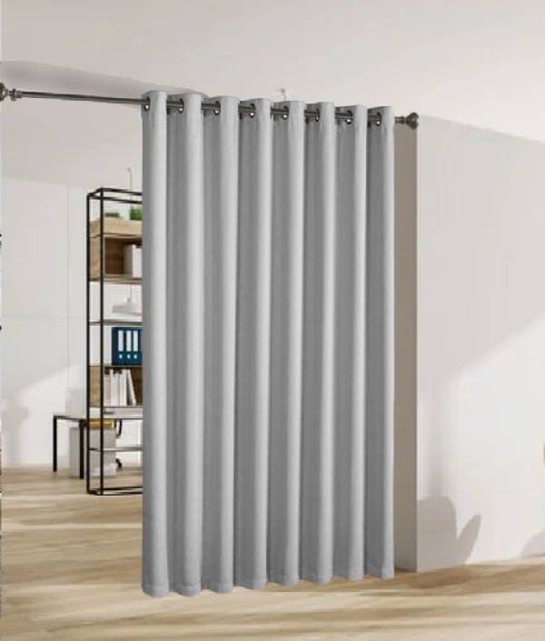 Gorgeous Home Linen Versatile K100 Silver Gray Thermal Blackout Patio Door Window Grommet Curtain Extra Wide Room Divider 100" Wide X 84" Length 1Pc