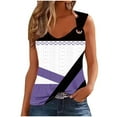 thumbnail image 2 of ALLLIST Spring Tops for Women 2024 Trendy Purple V-Neck Graphic Sleeveless Tank Tops Tank Tops L, 2 of 4