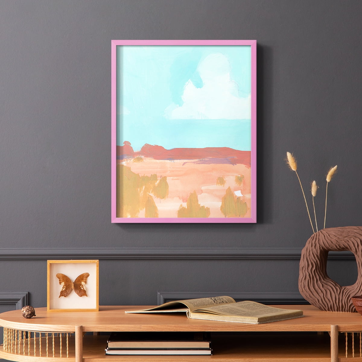Wide Open Spaces I Framed Print in Pink Solid Wood 11 x 14 Framed Print