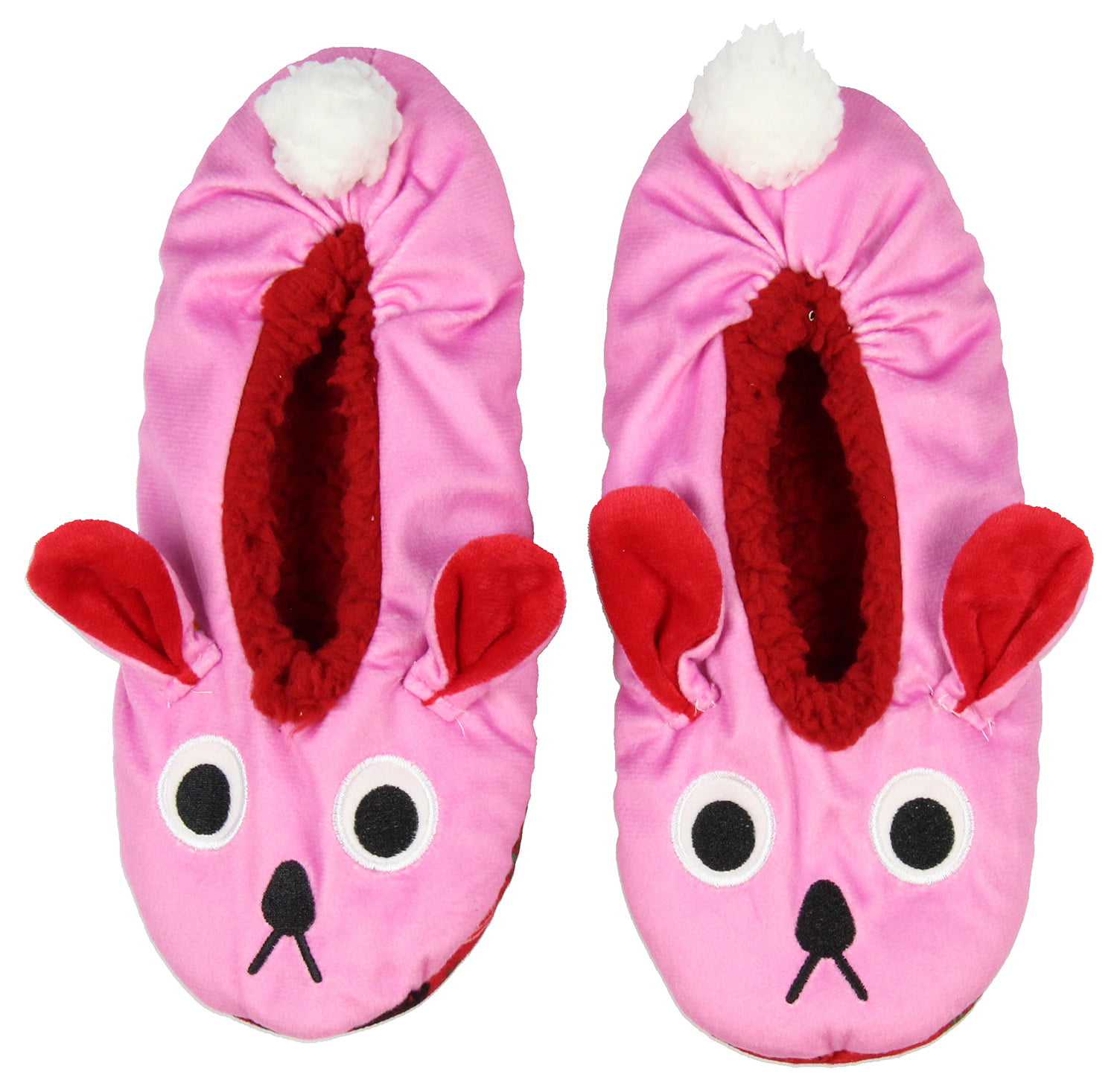A Christmas Pink Bunny Slippers with No-Slip Sole For Women Men (Large) - Walmart.com